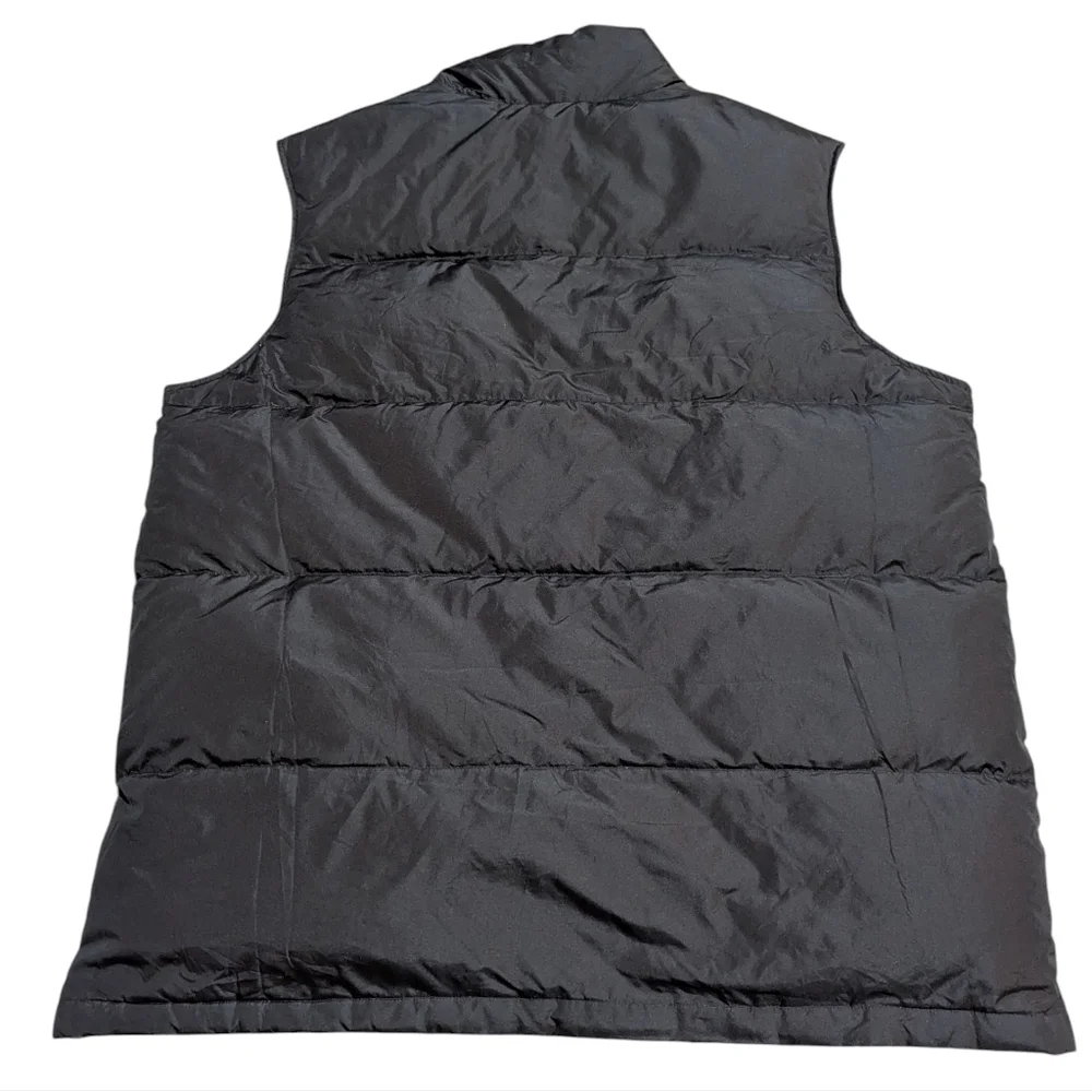 Lands’ End Down Puffer Vest Black Insulated Classic XL T Snap Up Outdoor